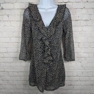 NEW Zara Size XS Floral Print Ruffle Jumper